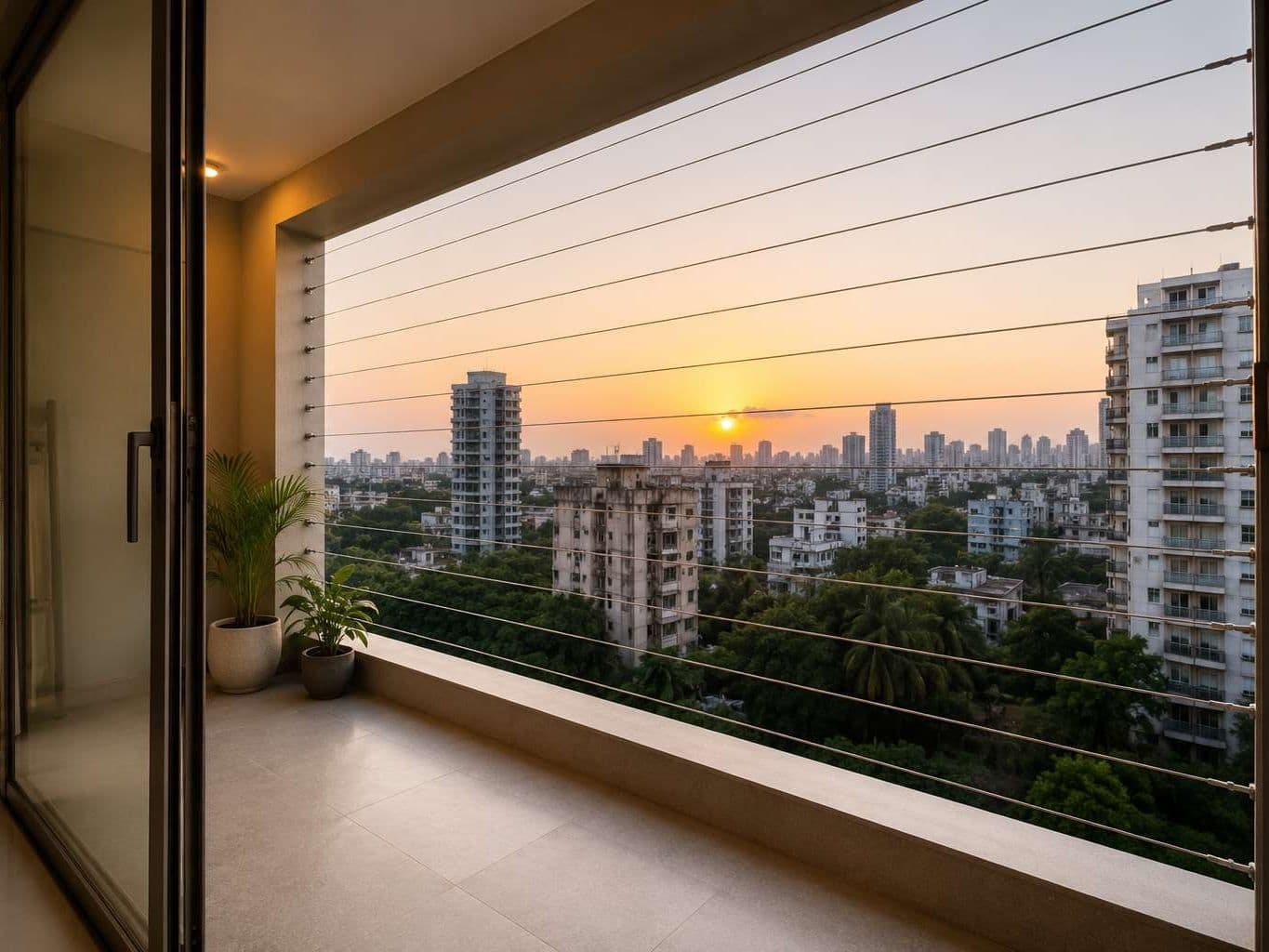 Balcony safety grill — completed installation in Andheri West