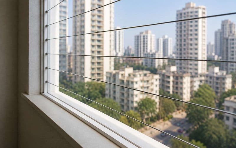 Invisible grill installation in Mumbai